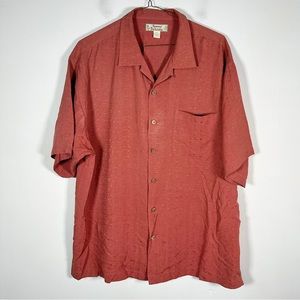 Tommy Bahama Men’s Size Extra Large XL 100% Silk Short Sleeve Button Down Shirt